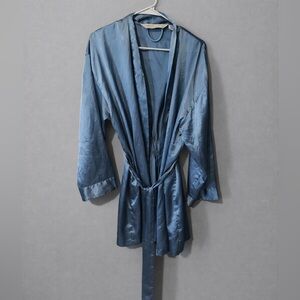 Y2K Victoria Secret Blue Satin Robe